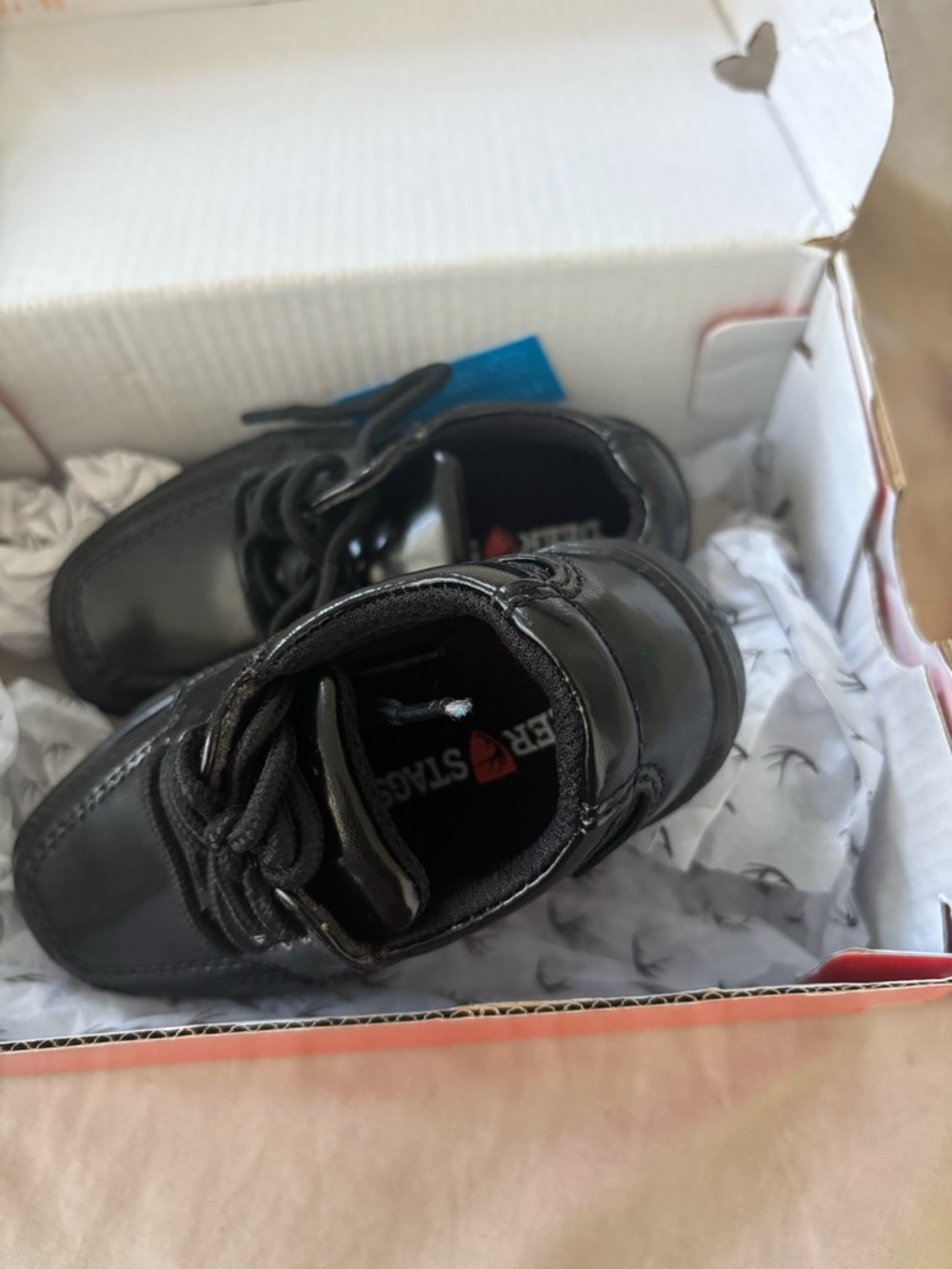 Deer Stags Black Toddler Lace-Up Dress Shoes